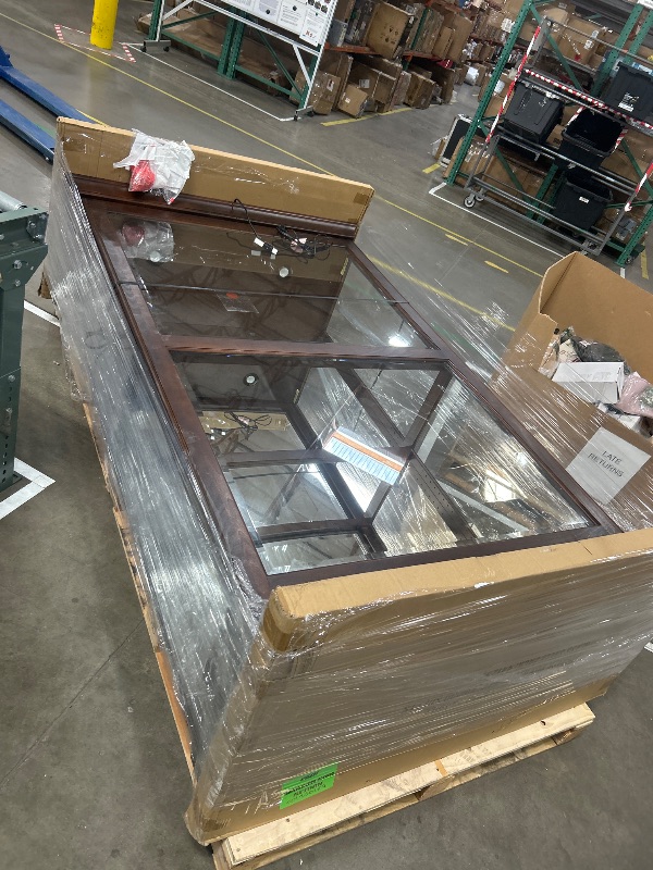 Photo 1 of *** LARGE CABINET AND SHELVES INCLUDED ON SIDE BOXES ****Howard Miller Kane Curio Cabinet - Showcase Wood Finish Lockable Door Adjustable Shelves & Levelers, Illuminated Interior Lightning Perfect for Living Room, Office Decor and Room Decor