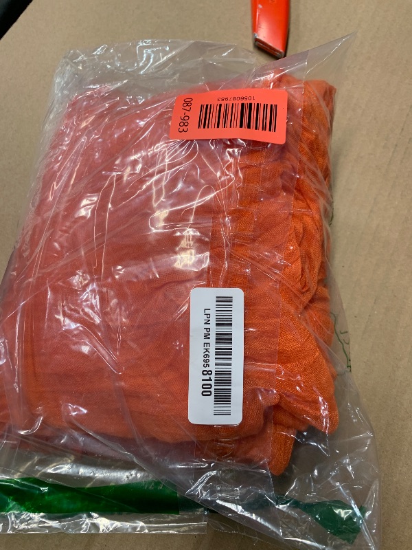 Photo 1 of ***COLOR ORANGE**DeZerlor Hot Pink Cheesecloth Table Runner Fall Thanksgiving Table Runner 120 inches Boho Gauze Fuschia Cheese Cloths for Rustic Wedding Bridal Baby Shower Decor Party Fall Table Centerpiece