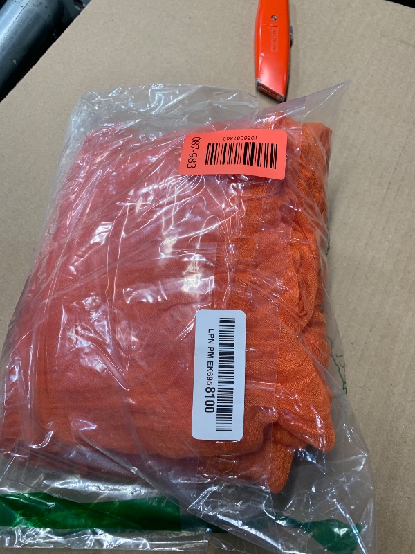 Photo 1 of ***COLOR ORANGE**DeZerlor Hot Pink Cheesecloth Table Runner Fall Thanksgiving Table Runner 120 inches Boho Gauze Fuschia Cheese Cloths for Rustic Wedding Bridal Baby Shower Decor Party Fall Table Centerpiece