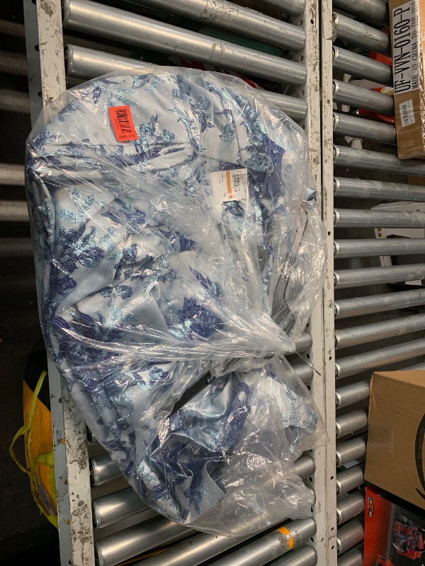 Photo 1 of ***FACTORY SEALED***Juniors Long Floral Brocade Ball Gown W/Spaghetti Straps & Cut Out Back Blue ***SIZE 16W***