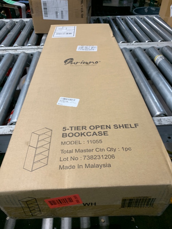 Photo 1 of ***FACTORY SEALED*** LUDER Book Shelf, 5-Tier Bookshelf, Bookcase, 9.4" x 15.8" x 52", for Living Room, Bedroom, Home Office, White