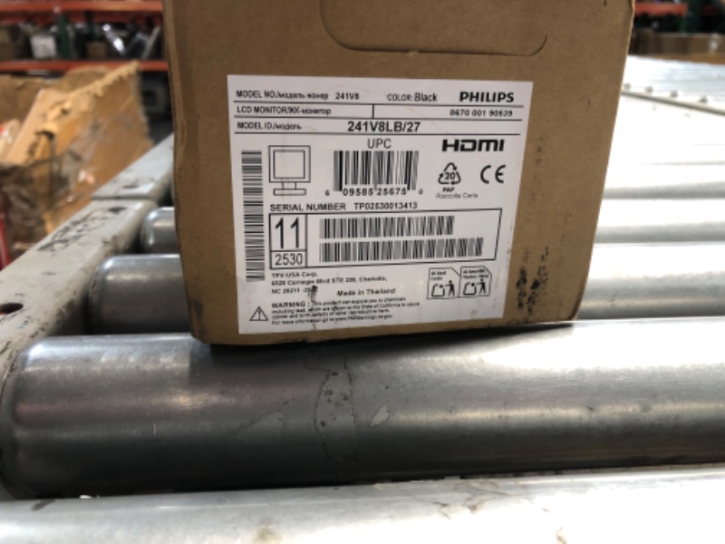 Photo 1 of ***FACYORY SEALED***Philips New 24 inch Frameless Full HD (1920 x 1080) 100Hz Monitor, VESA, HDMI x1, VGA Port x1, Eye Care, 4 Year Advance Replacement Warranty, 241V8LB, Black