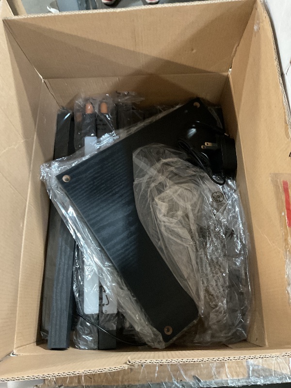 Photo 1 of (SEE NOTES) EDISHINE Floor Lamp with Shelves, 5-Tier Glass Display Shelf with Remote/Foot Control, 5CCT & Dimmable Corner Shelf Lamp, Open Display Cabinet, Floor Lamps for Living Room, Bedroom, Black