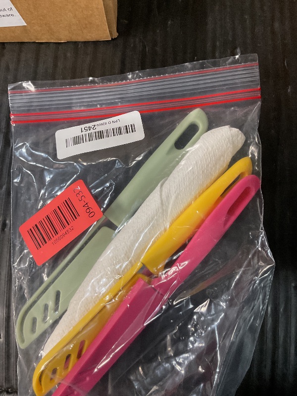 Photo 1 of (used) BYkooc 8 pieces Paring Knives (4PCS Peeling Knives and 4PCS Knife Sheath), Ultra Sharp Vegetable and Fruit Knife