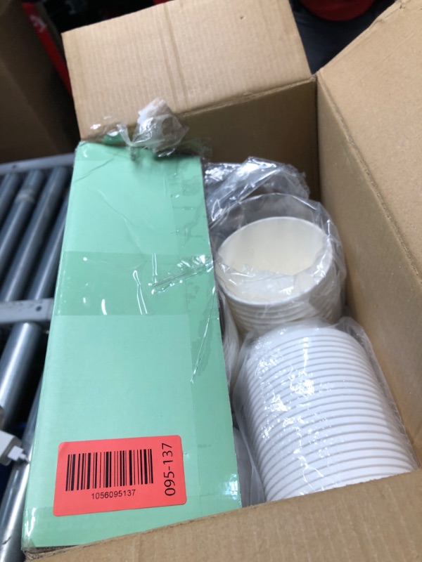 Photo 1 of [100 Pack] 12 oz Paper Coffee Cups, Disposable Paper Coffee Cup with Lids, Sleeves, and Stirrers, Hot/Cold Beverage Drinking Cup for Water, Juice or Tea, Suitable for Home, Shops and Cafes