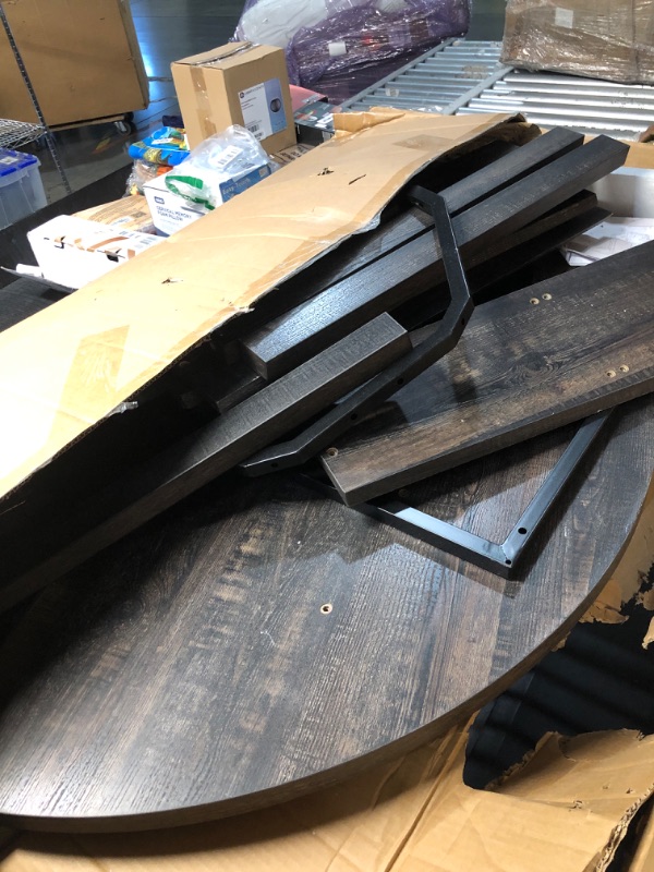 Photo 1 of ** Parts only missing unknown parts
DWVO 47" Round Dining Table for 4-6 People Farmhouse Industrial Dinning Room Table with 1.18" Thickness Wood Grain Tabletop Rustic Circle Dining Table with Hexagonal Base for Eating Dinner Grey