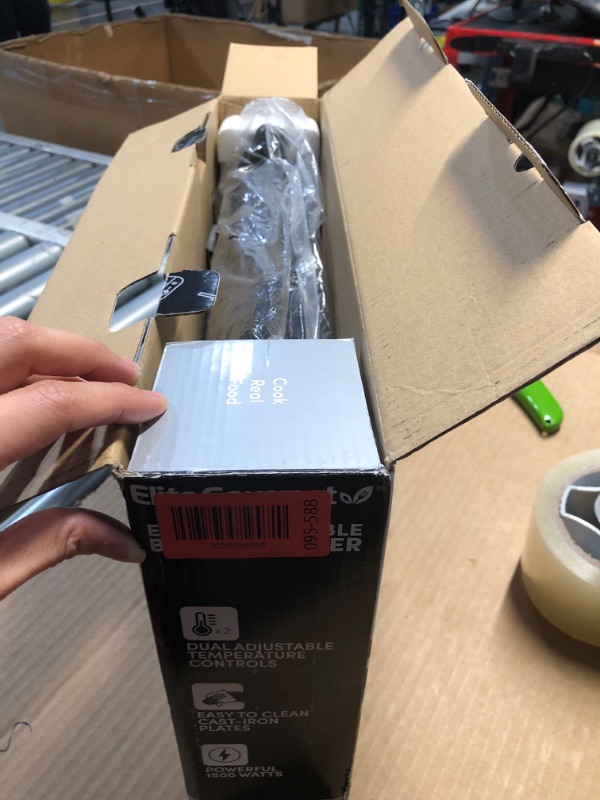 Photo 1 of *** HEAVY USE****    Elite Gourmet EDB-302BF# Countertop Double Cast Iron Burner, 1500 Watts Electric Hot Plate, Temperature Controls, Power Indicator Lights, Easy to Clean, Black