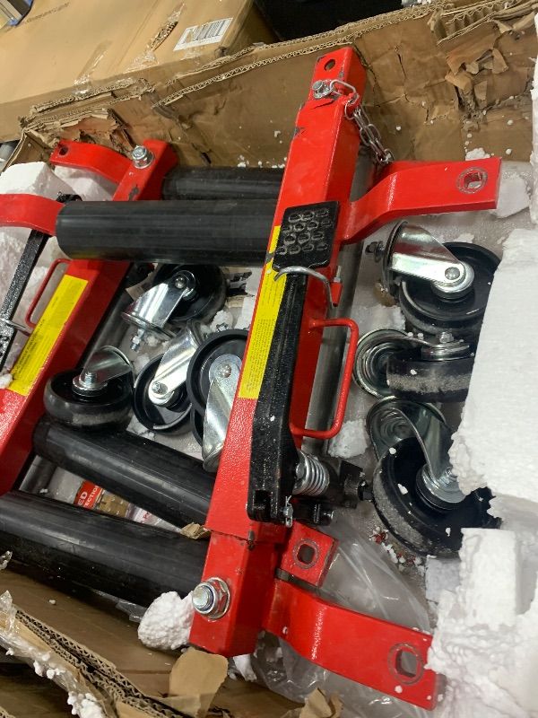 Photo 1 of ************INCLUDES ONLY 2 OF THEM, MINOR DAMAGE*******************
GarveeTech 4 Pcs Car Wheel Dolly with Hydraulic Tire Jack, 1500 LBS Capacity Trailer Dolly for Vehicle Positioning for Truck RV Trailer, Red