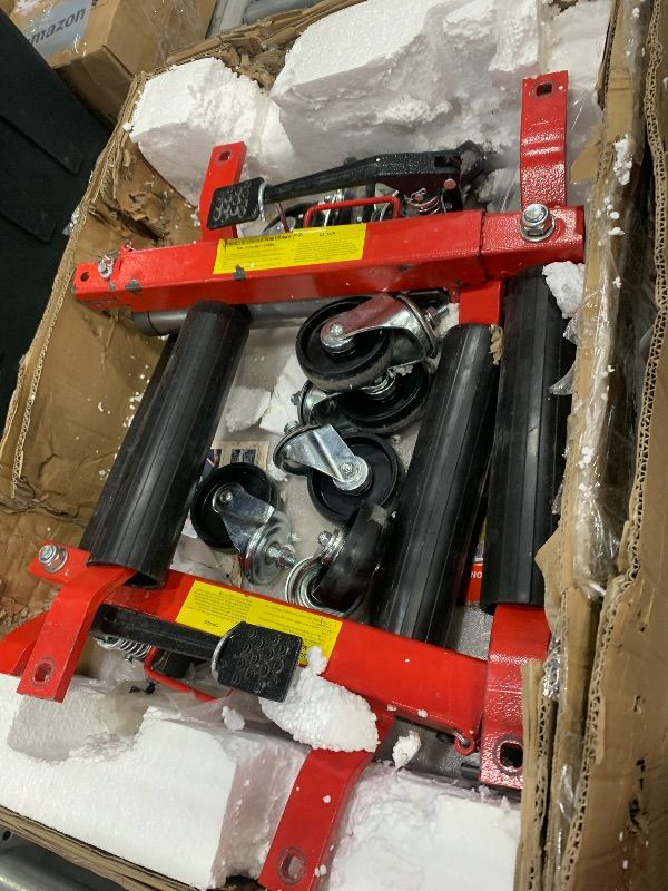 Photo 1 of ************INCLUDES ONLY 2 OF THEM, MINOR DAMAGE*******************
GarveeTech 4 Pcs Car Wheel Dolly with Hydraulic Tire Jack, 1500 LBS Capacity Trailer Dolly for Vehicle Positioning for Truck RV Trailer, Red