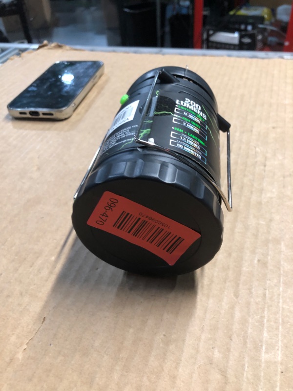 Photo 1 of (tested)(functional)(batteries not included) LitezAll Rechargeable Pull-Up Lantern with Built-In Fan and Power Bank, 700 Lumen LED Camping