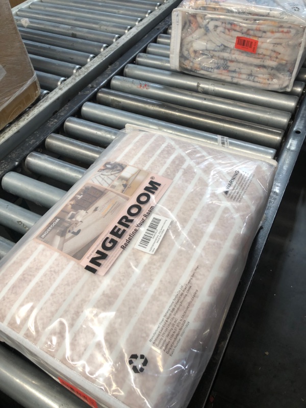 Photo 1 of (used item) INGEROOM 5x7 Area Rugs for Living Room, Washable Area Rug 5x7 Beige, Modern Design Carpet, Geometric Carpet for Bedroom, Dining Room, Offic, Entryway