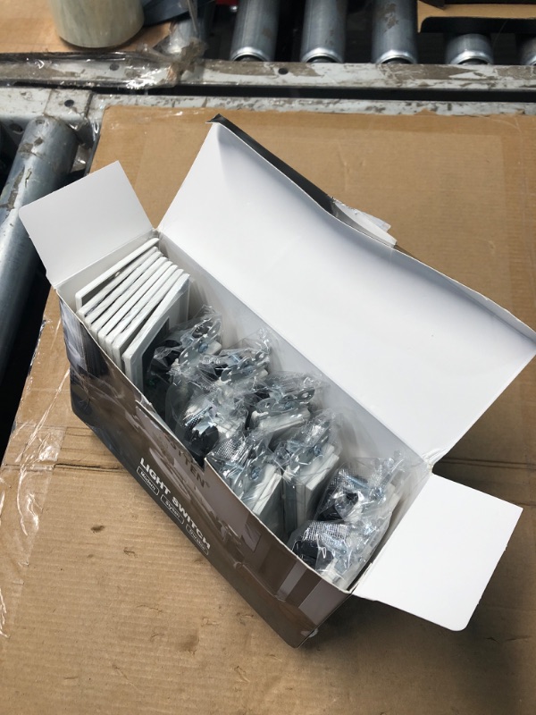 Photo 1 of ***READ NOTES***(MISSING PCS
BESTTEN 10 Pack Single Pole Decorator Light Switch with Wallplate, 15A 120/277V, Rocker Paddle Wall Switch, On/Off Interrupter for LED and Other Lamps