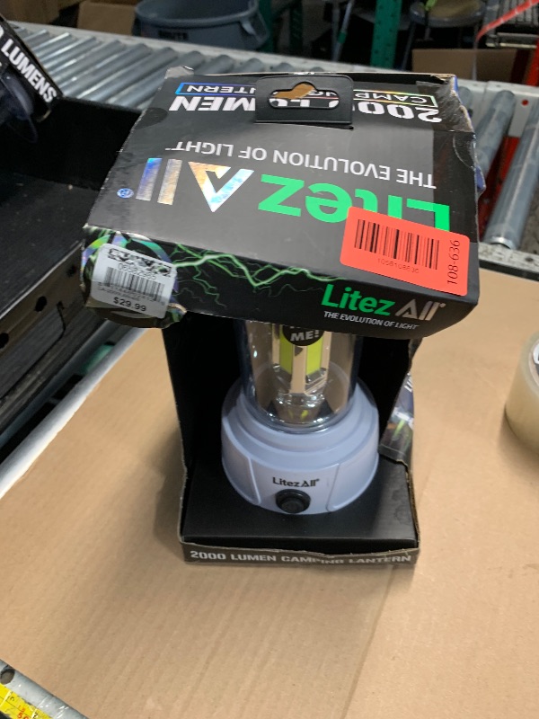 Photo 1 of ***(MISSING POWER BUTTON/ UNABLE TO TEST ITEM)***LitezAll LED Lanterns for Power Outages, Brightest Lantern 2000 Lumens - Battery Powered Light Emitting Diode Lantern for Emergency and Camping
