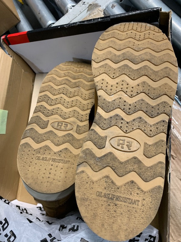 Photo 1 of ***(HEAVILY USED/ MINOR DAMAGE)***ROCKROOSTER Magnolia 6" Side-Zipper Wedge Boots for Men, Lightweight Soft Moc Toe Motorcycle Boots SAP309-Brown-10