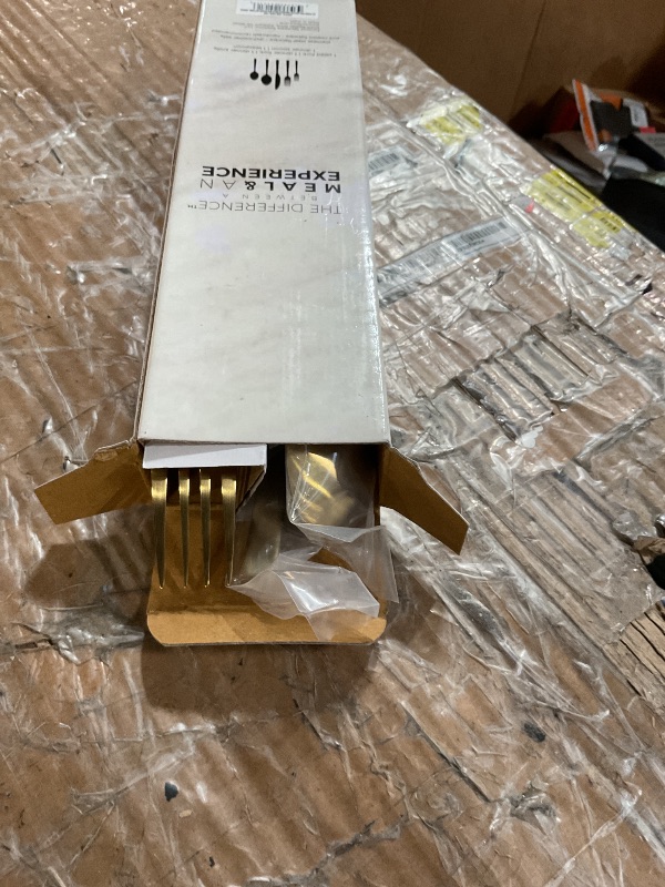 Photo 1 of (missing pieces) Fortessa Arezzo 18/10 Stainless Steel Flatware, 5 Piece Place Setting, Service for 1, Brushed Gold