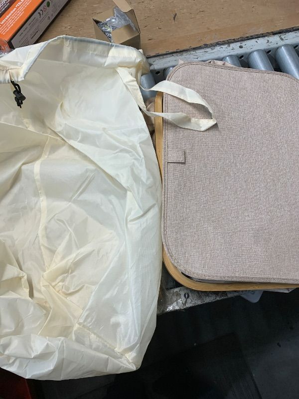 Photo 1 of ***MISSING PARTS SEE COMMENTS***Lifewit 100L Laundry Basket with Lid, Clothes Hampers for Laundry with Bamboo Handles and 1 Removable Bag, Large Foldable Laundry Hamper for Bedroom, Bathroom, Dorm, Laundry Room, Beige