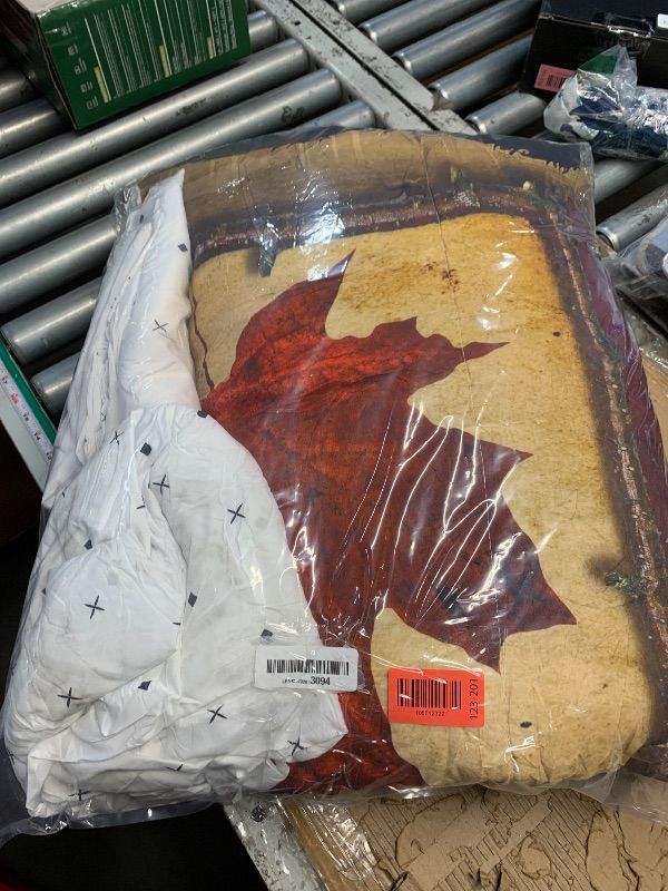 Photo 1 of ***MISSING PARTS***Erosebridal Rustic Farmhouse Comforter Set 7 Pcs Full,Retro Cabin Lodge Down Comforter,Hunting Bear Deer Bed in a Bag,Country Maple Leaves Duvet Insert,Rustic Woodland Pine Tree Sheets,Red Brown