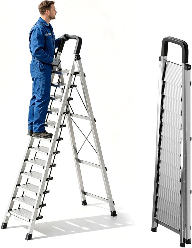 View 1 of ***STOCK PHOTO FOR REFERENCE ONLY***WOA WOA 6 Step Ladder, 300 lbs Load Capacity, 54" Top Step, Black