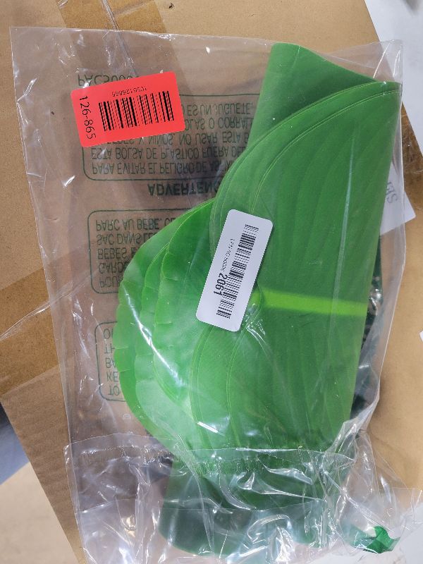 Photo 1 of 10Pcs Fake Banana Leaves,BananaLeaf Plates ,Tropical Artificial Banana Leaves, Used as Table Decorations for Table Runners Tropical Decorations,Kitchen & Dining in Place Mats (Large size, Green)