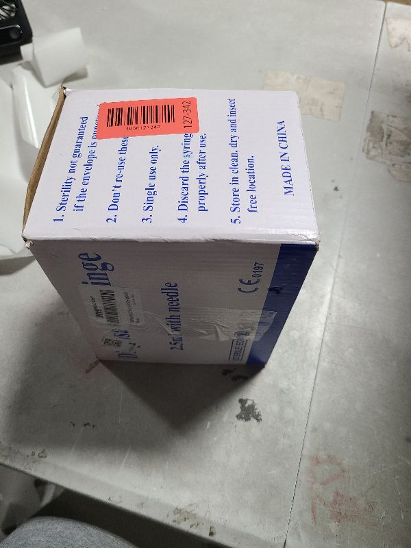 Photo 1 of 100 Pack 2ml (2.5ml) Plastic Luer Lock Syringa with 25Ga and Cap, Individually Sealed Wrapped, for Scientific Labs, Measuring Liquid, Refilling Cartridges or Glue Applicator