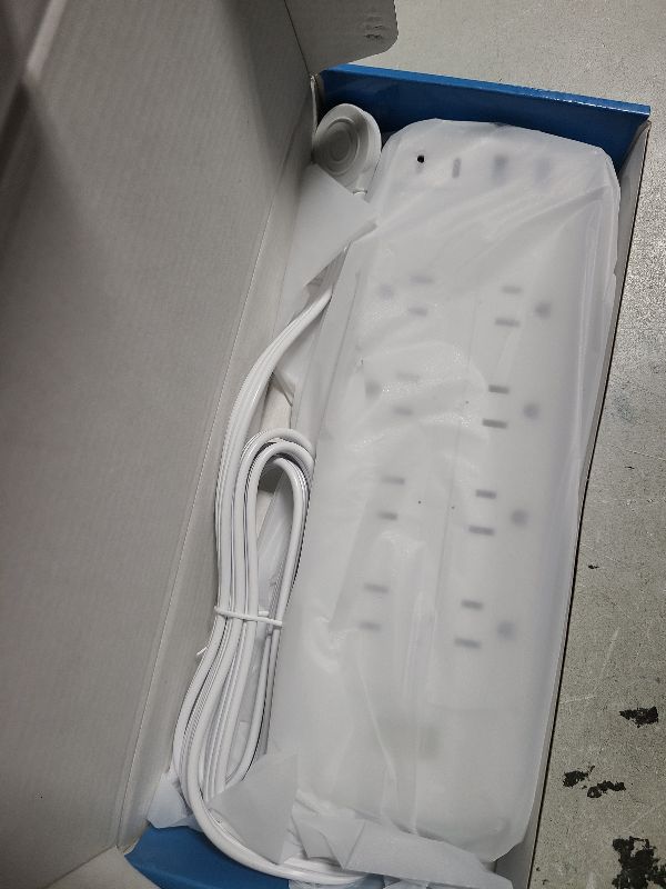 Photo 1 of 2 Prong Smart Plug Power Strip, Yozisital 2 Prong to 3 Prong Outlet Adapter, Surge Protector 2000J, 5 FT Flat Plug Extension Cord with 8 Outlets 4 USB Ports(2 USB C), Wall Mountable, White