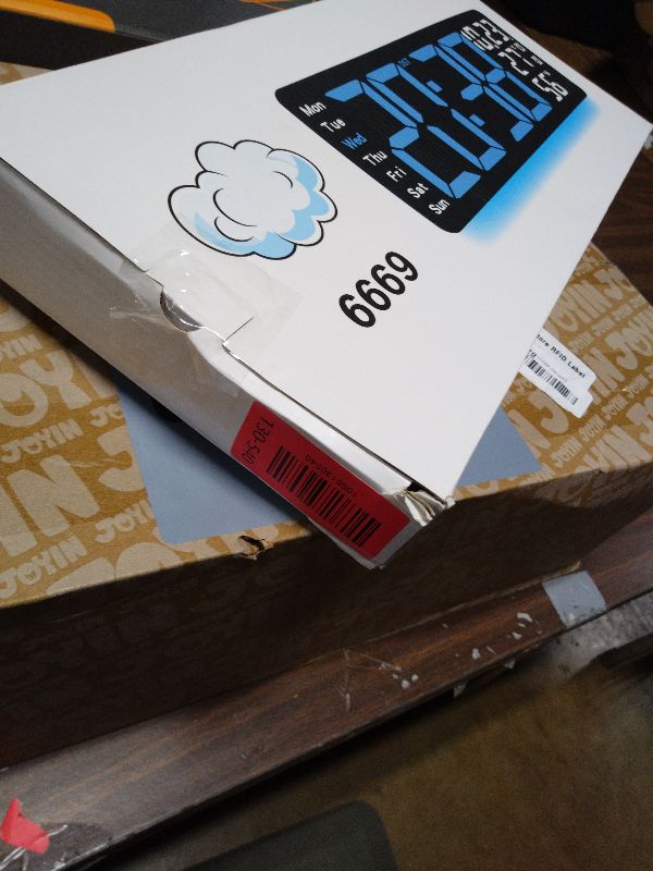 Photo 1 of 17.5 Inch Green LED Digital Wall Clock with 8 Ambient Light Colors?Displays Time,Date,Day,Temperature&Humidity,Dual Alarms,Countdown&Stopwatch,DST,10-Level Auto/Manual Brightness?Modern Silent Clock