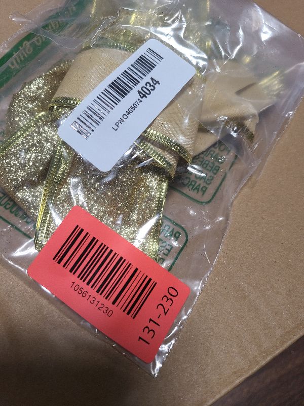Photo 1 of 16 Inch Christmas Bow Large, Gold Glitter Christmas Tree Topper Bow for Outdoor Christmas Decor, All-Weather Xmas Door Bow with Gold Edge for Home Decor