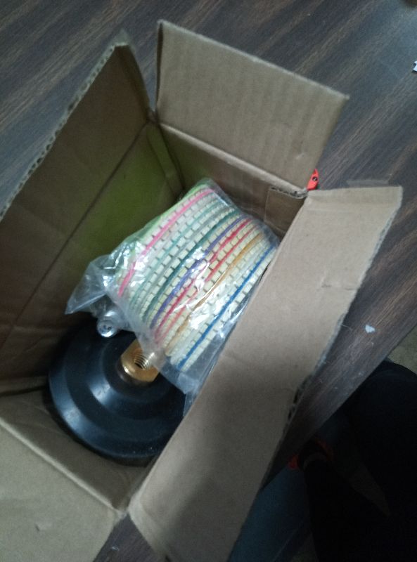 Photo 1 of 14 Pack 4 Inch Diamond Polishing Pads Kit with 2PCS 5/8’’-11 Backer Pad 12PCS Wet/Dry Polish Pad Set for Drill Grinder Polisher 50-8000 Grit Pads for Granite Marble Stone Concrete Countertop Quartz