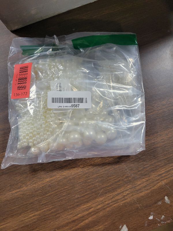 View 2 of 1300PCS Pearls for Vase Filler,Ivory Pearl Beads with No Hole,Vase Filler Fake Pearls, Artificial Plastic Pearl Beads for Table Scatters, Wedding Party,Decoration
