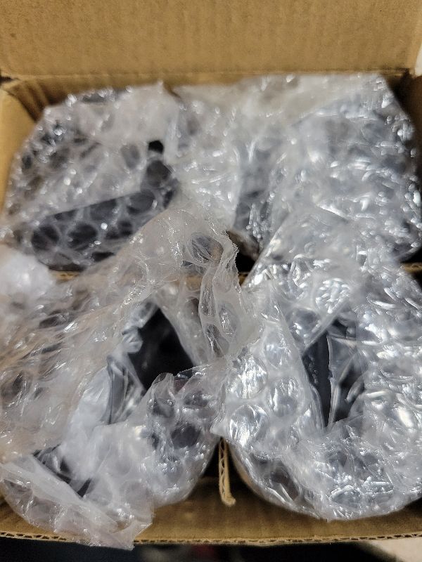 Photo 1 of 1oz Jars with Lids, HOA Kinh 4 Pack Clear Glass Jars Empty Cosmetic Containers Round Airtight Glass Jar with Inner Liners and black Lids for Storing Lotions, Powders, and Ointments