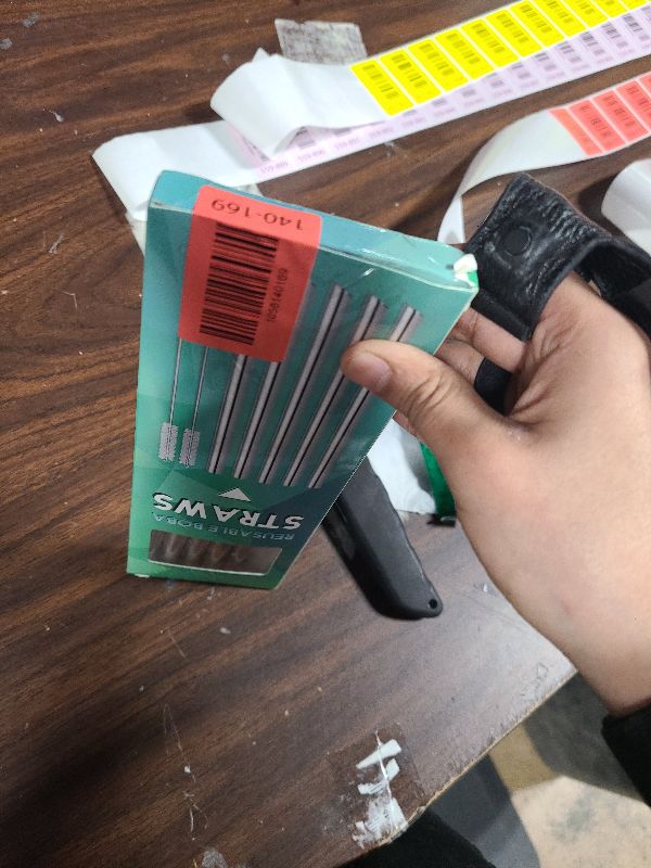 Photo 1 of [Angled Tips] 5 Pcs 10" Reusable Bubble Tea Straws & Smoothie Straws, 0.5" Wide Stainless Steel Straw, Metal Straw for Boba, Tapioca Pearl, Milkshakes, Jumbo Drinks | 2 Cleaning Brushes