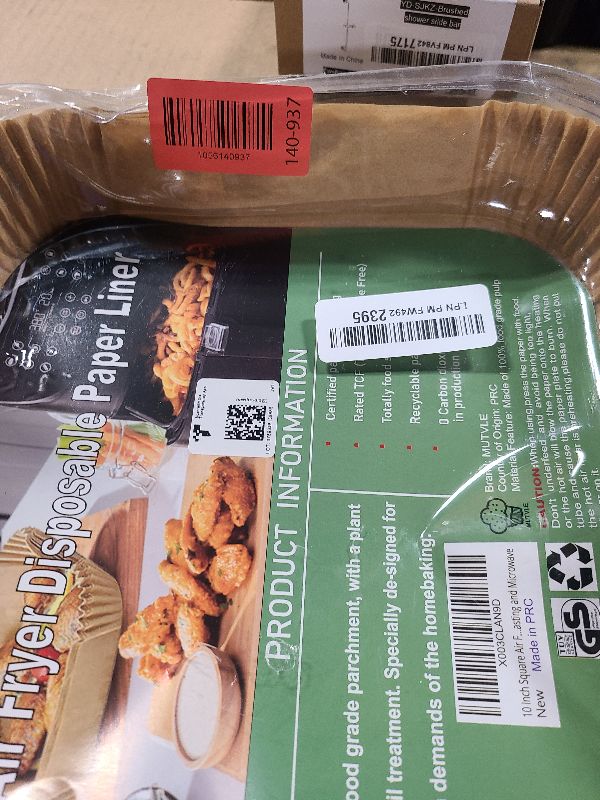 Photo 1 of 10 Inch Largest Square Air Fryer Disposable Paper Liner, XXL 100Pcs Air Fryer Parchment Liners for 8QT or Bigger Air Fryer, Non-stick, Food Grade Baking Paper for Frying, Roasting and Microwave