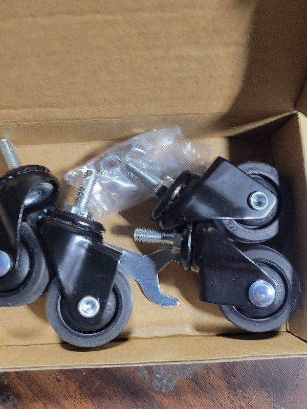 Photo 1 of 1/1.25 Inch Swivel Caster Wheels Set of 4,Metric M6/M8 Threaded Rod,TPE Rubber Replacement Casters with Bearings,360° Quiet Rotation,for Furniture,Outdoor Camping Rack(1.25in M6x15)