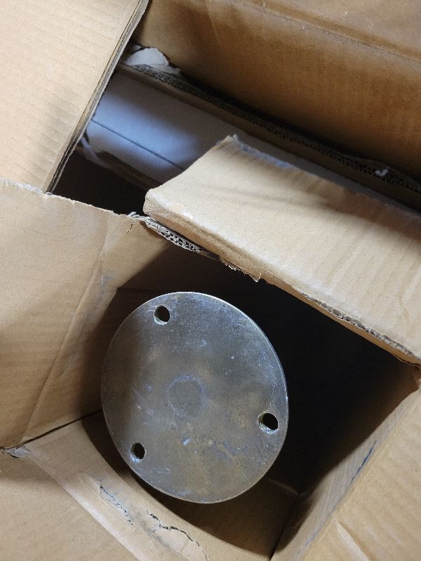 Photo 1 of 12" R Marble & Metal Sunburst Table with Pedestal Base