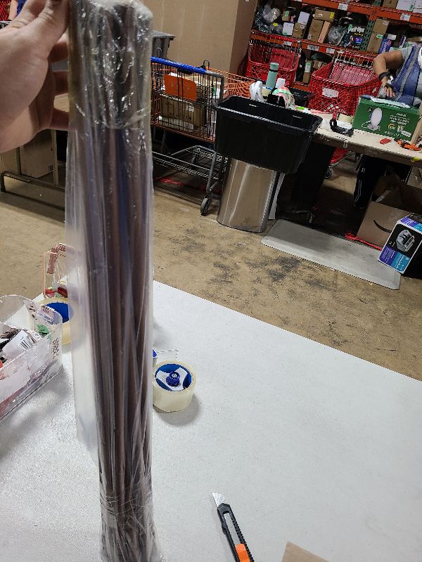 Photo 1 of 12 Pack Tension Rods for Windows 28 to 48 Inch Spring Tension Rod Adjustable Metal No Drill Curtain Rod for Windows, Shower, Door, Kitchen, Wood Grain