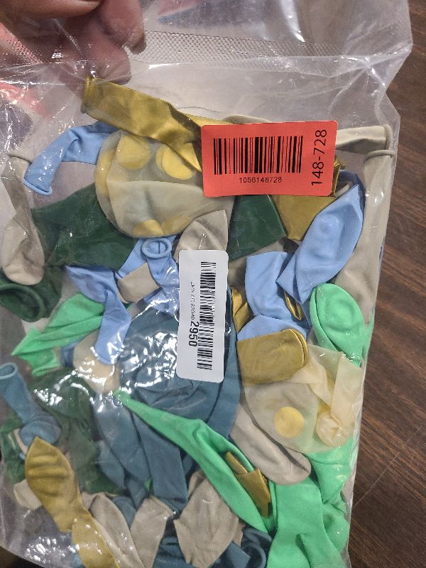 Photo 1 of 152Pcs Dusty Blue Sage Green Balloons Garland Arch kit, Sage Green Dusty Blue Pastel Green Sand White and Gold Balloons for Boho Bridal Shower Wedding Woodland Birthday Baby Shower Decorations