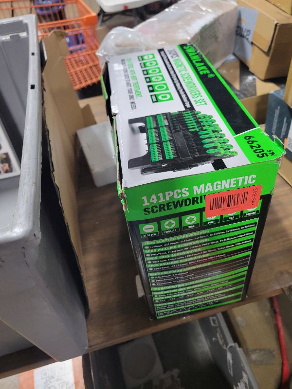 Photo 1 of 141-Piece Magnetic Screwdriver Set with Plastic Rack, Torx/Slotted/Phillips Precision Screwdrivers, SAE & Metric Hex Key Kit, Ratchet Handle & Screwdriver Bits, DIY Tools for Gift