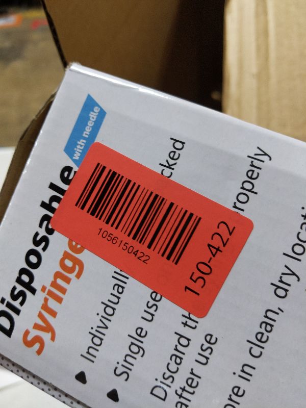 Photo 1 of 1ml/cc U-100 31G 1/2"(12.7mm) Syringes, Individual Package – Box of 100