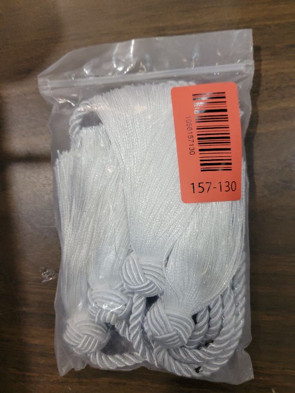 Photo 1 of 2 Pack Curtain Tassel Tiebacks, Curtains Tie Back Rope with Tassels, Handmade Decorative Curtain Holdbacks for Window Drapes - White