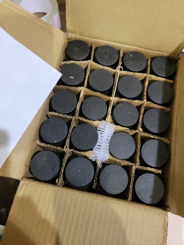 Photo 1 of 2 oz 20pcs Glass Shot Bottles Black Lids & 24 Labels And Brush-Small Clear Jar for Ginger,Juice, Sample, Whiskey-Travel Essentials Mini Bottles-Wide Mouth, Leakproof,Wellness Shot,Dishwasher Safe (20)