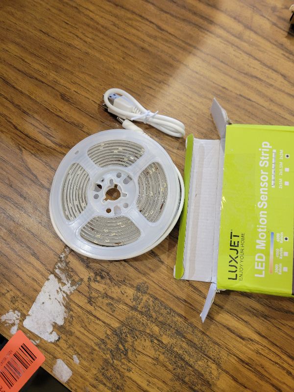 Photo 1 of 2 Pack Rechargeable LED Strip Lights with Motion Sensor - LUXJET 2M Cool White LED Closet Light Motion Activated, Under Cabinet Strip Light