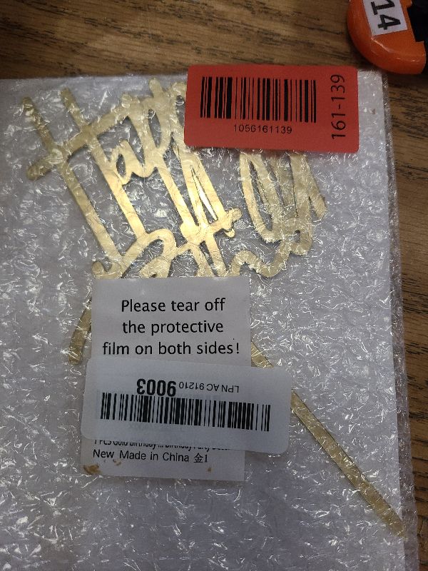 Photo 1 of 1PCS Gold Birthday Cake Topper, 5.3 x 7.2 Inches Acrylic Happy Birthday Cake Sign, Glitter Mirror Cake Topper Decorations for Anniversary, Bridal Shower, Birthday Party Supplies?