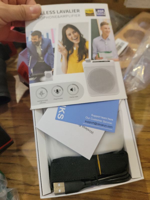 Photo 1 of 15W Wireless Voice Amplifier with 2 Magnetic Lavalier Mics & Noise Reduction - Bluetooth 5.3 PA System for Teachers, Tour Guide, Yoga - 15H Rechargeable Battery, Waist-Mount Design (White)
