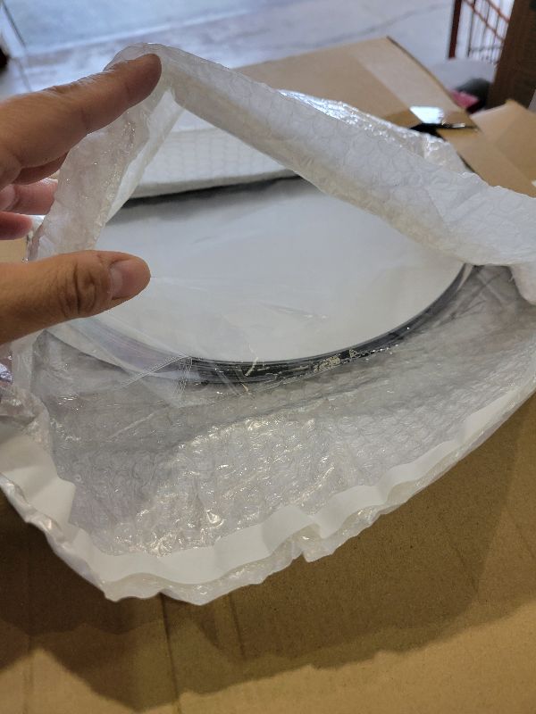 Photo 1 of 13Pack Round Wall Mirror Tiles Set, Self Adhesive Acrylic Round Mirror Centerpieces for Table Circle Mirror Tray Candle Plate for Wedding Table Birthday Party Home Room Decor (10inch,12inch)