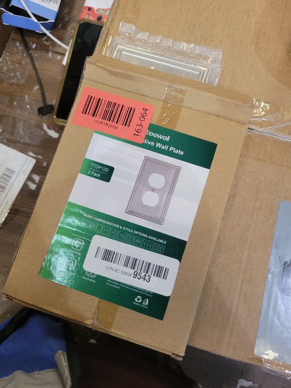 Photo 1 of 2-Pack Single Duplex Outlet Cover Plate, Decorative Brushed Nickel Switch Plates and Outlet Covers, Metal Wall Plates for Electrical Outlets, 1 Gang Receptacle Cover, Corrosion Resistant