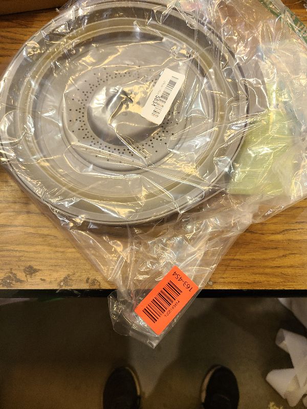 Photo 1 of 10.7 Inch Microwave Food Cover with Heat Insulation Mat, Anti-Scald Collapsible Microwave Splatter Cover, Multi-Functional as Colander & Fruit Plate, Dishwasher Safe, Ideal for Meal Prep (Gray)