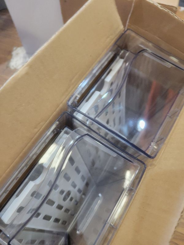 Photo 1 of 2 Pack Fruit Storage Containers for Fridge, Stackable Refrigerator Organizers and Storage,Reusable Storage Containers Clear Fridge Drawer for Produce,Vegetable in Home Kitchen, Restaurant,BPA-Free