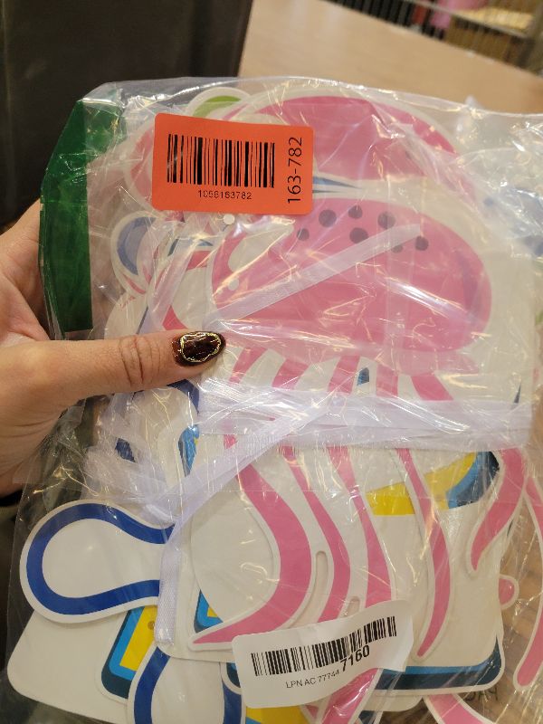 Photo 1 of 25 Years Later Birthday Banner Carton Sponge Banner Jelly Fish Hanging Swirls Garlands Sea Animals Hanging Banner for Birthday Party Decorations Supplies Party Favors