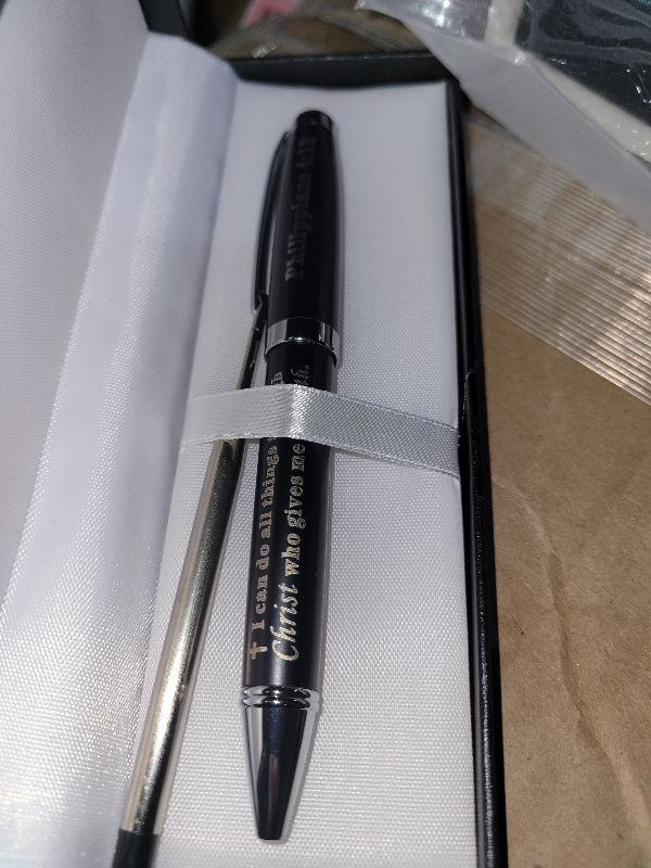 Photo 1 of 2 Set 3:5 Christian Engraved Gift Pen Bible Verse Pastor Gifts for Men Christian Pen with Box and 2 Refills, Personalized Gifts for Church