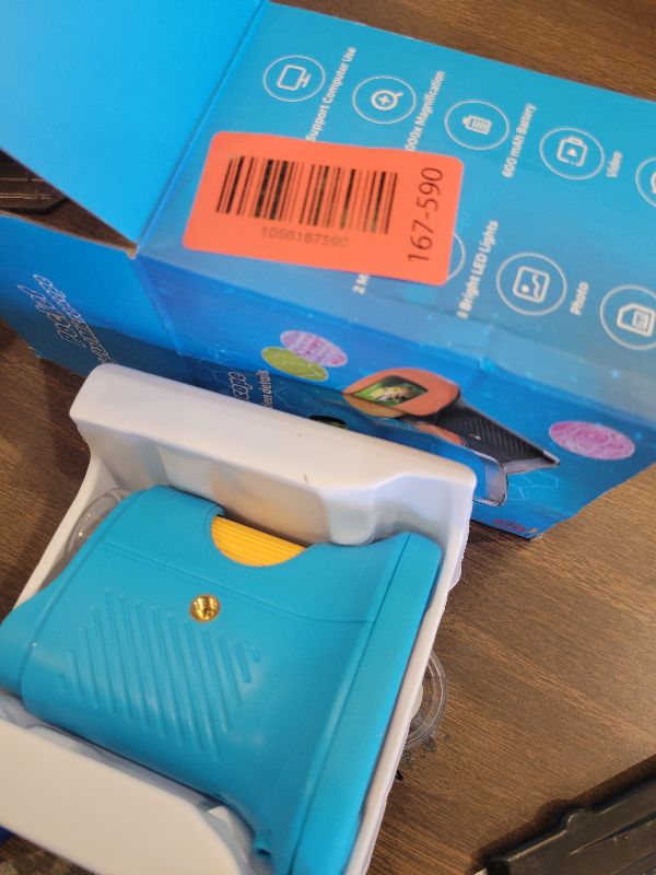 Photo 1 of 1000X Handheld Microscope for Kids, 4K 2.4" Screen Digital Kids Microscopes with 12 Slides, Portable Edu Toys Gifts for Age 3 4 5 6 7 8 9 10 11 12 Year Old Boys Girls Children Students(Blue)